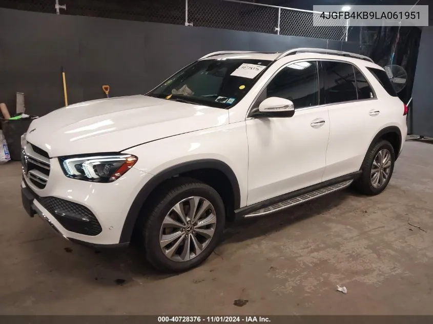 2020 Mercedes-Benz Gle 350 4Matic VIN: 4JGFB4KB9LA061951 Lot: 40728376