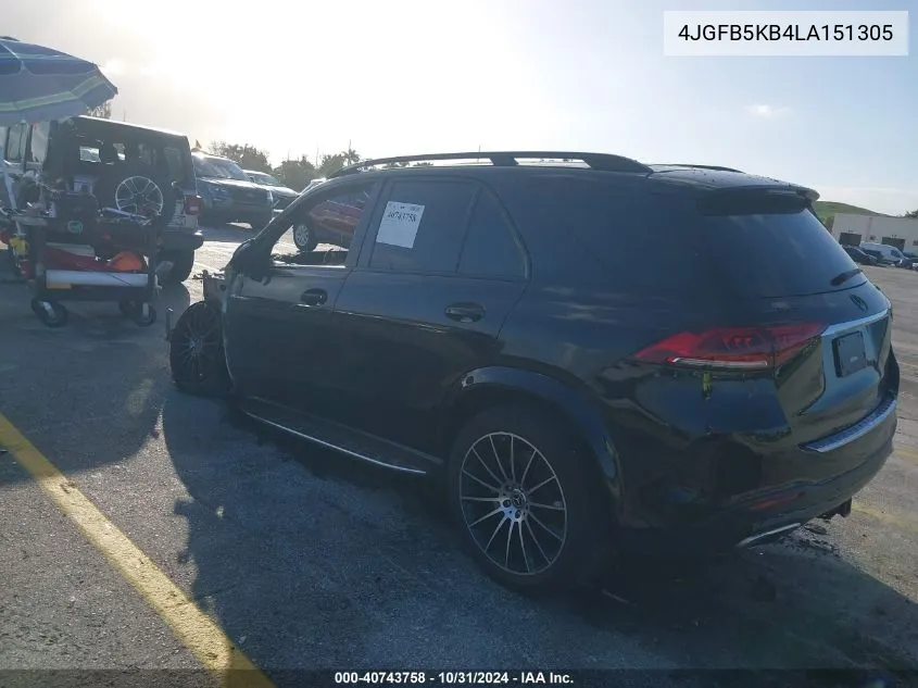 2020 Mercedes-Benz Gle 450 4Matic VIN: 4JGFB5KB4LA151305 Lot: 40743758