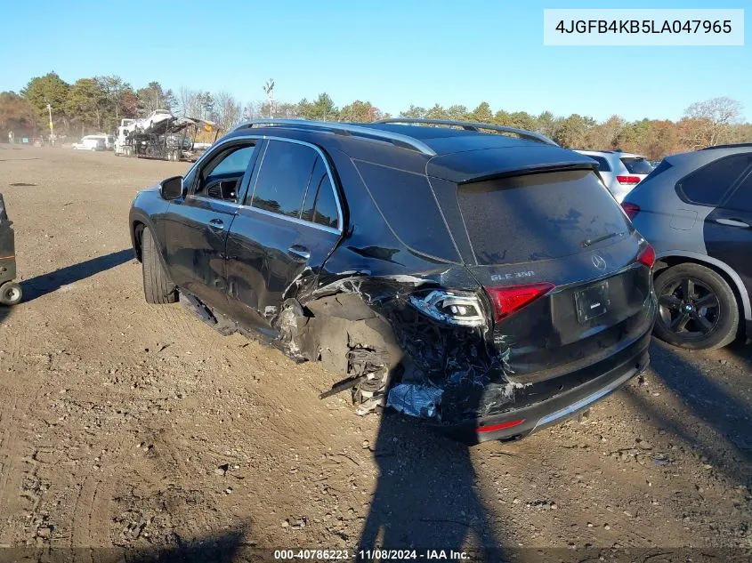 2020 Mercedes-Benz Gle 350 4Matic VIN: 4JGFB4KB5LA047965 Lot: 40786223