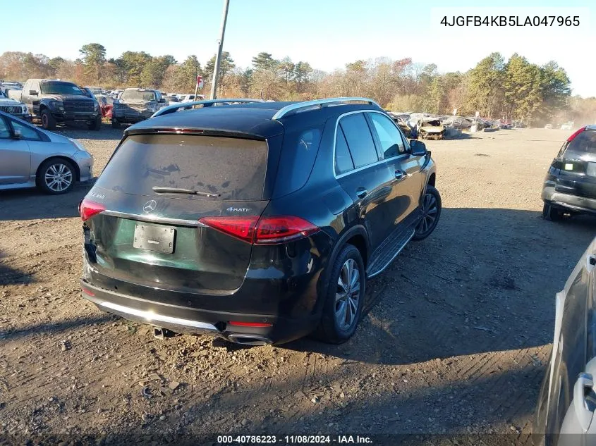 2020 Mercedes-Benz Gle 350 4Matic VIN: 4JGFB4KB5LA047965 Lot: 40786223