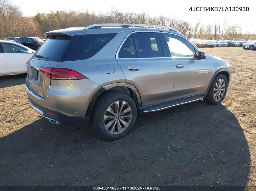 2020 Mercedes-Benz Gle 350 4Matic VIN: 4JGFB4KB7LA130930 Lot: 40811026