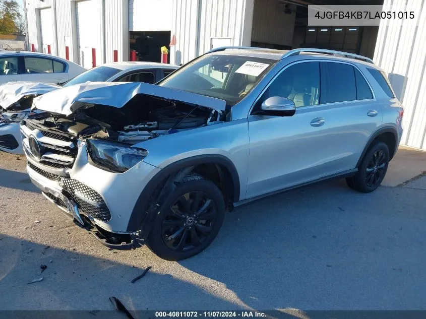 2020 Mercedes-Benz Gle 350 4Matic VIN: 4JGFB4KB7LA051015 Lot: 40811072