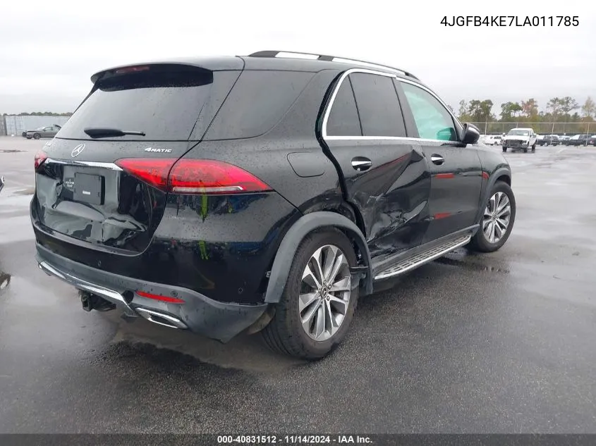 2020 Mercedes-Benz Gle 350 4Matic VIN: 4JGFB4KE7LA011785 Lot: 40831512