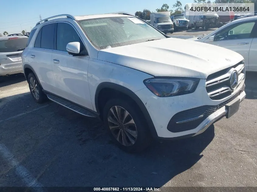 2020 Mercedes-Benz Gle 350 VIN: 4JGFB4JB4LA136864 Lot: 40857662