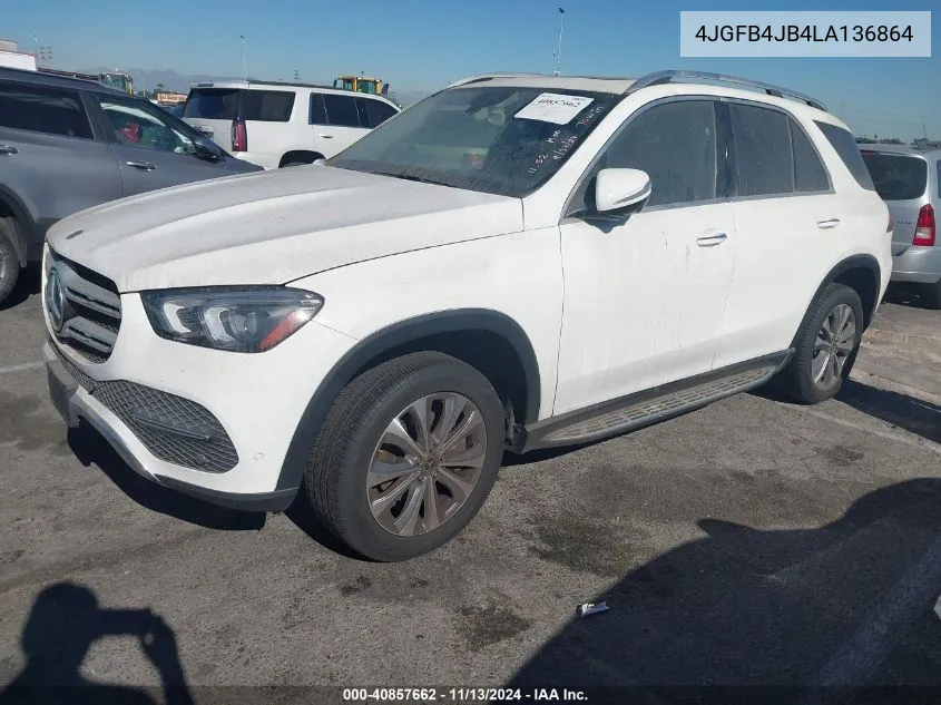 2020 Mercedes-Benz Gle 350 VIN: 4JGFB4JB4LA136864 Lot: 40857662