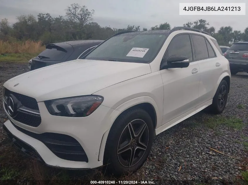 2020 Mercedes-Benz Gle 350 VIN: 4JGFB4JB6LA241213 Lot: 40910248