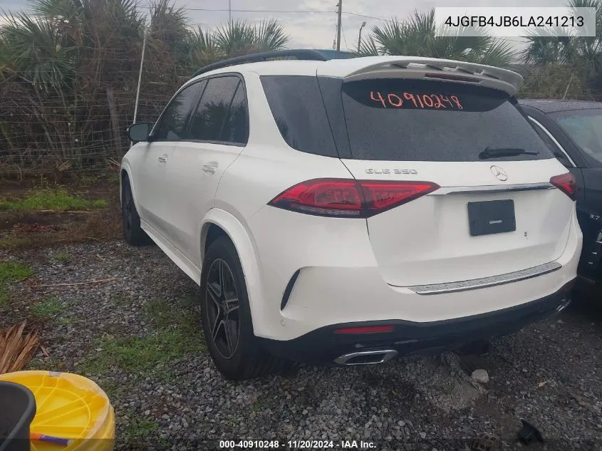 2020 Mercedes-Benz Gle 350 VIN: 4JGFB4JB6LA241213 Lot: 40910248