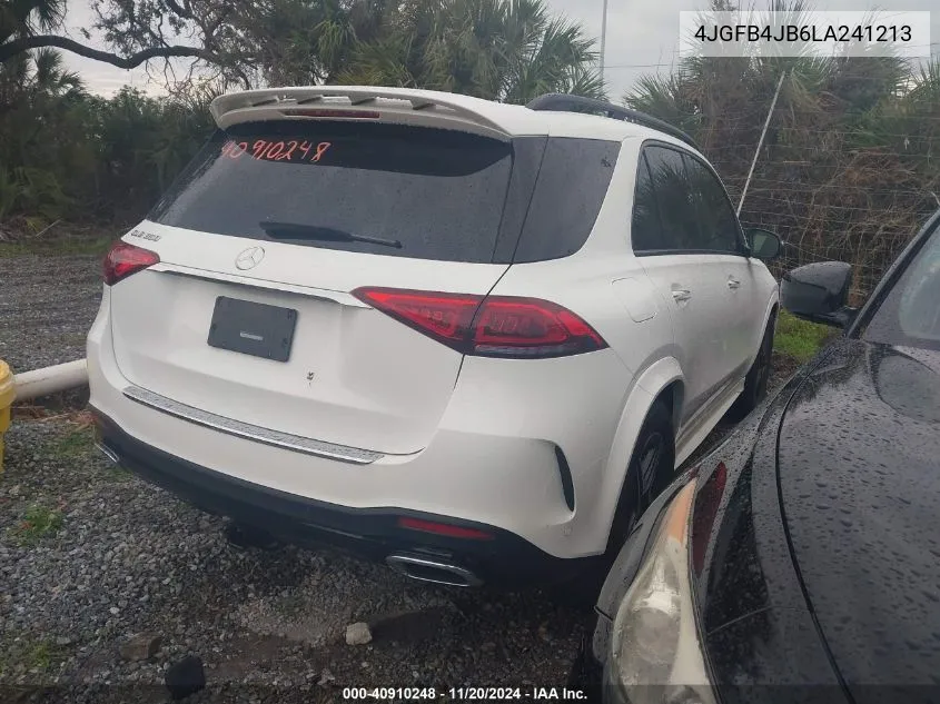 2020 Mercedes-Benz Gle 350 VIN: 4JGFB4JB6LA241213 Lot: 40910248