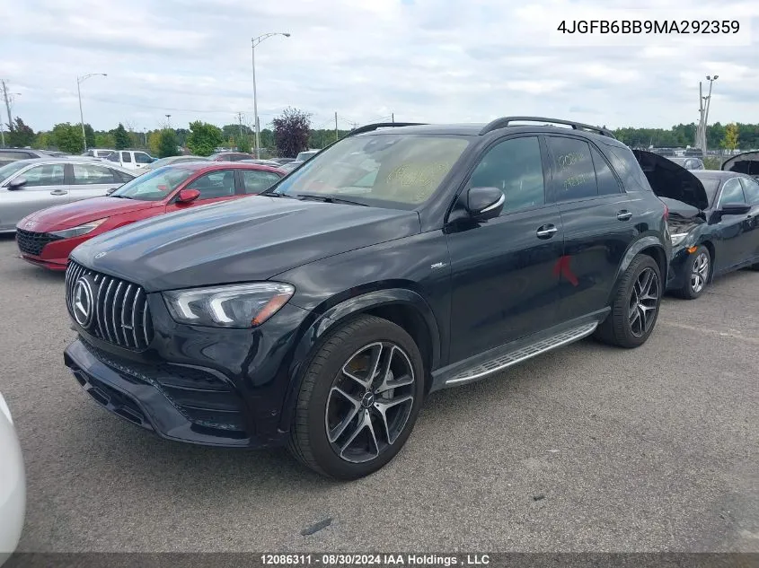 2021 Mercedes-Benz Gle VIN: 4JGFB6BB9MA292359 Lot: 12086311