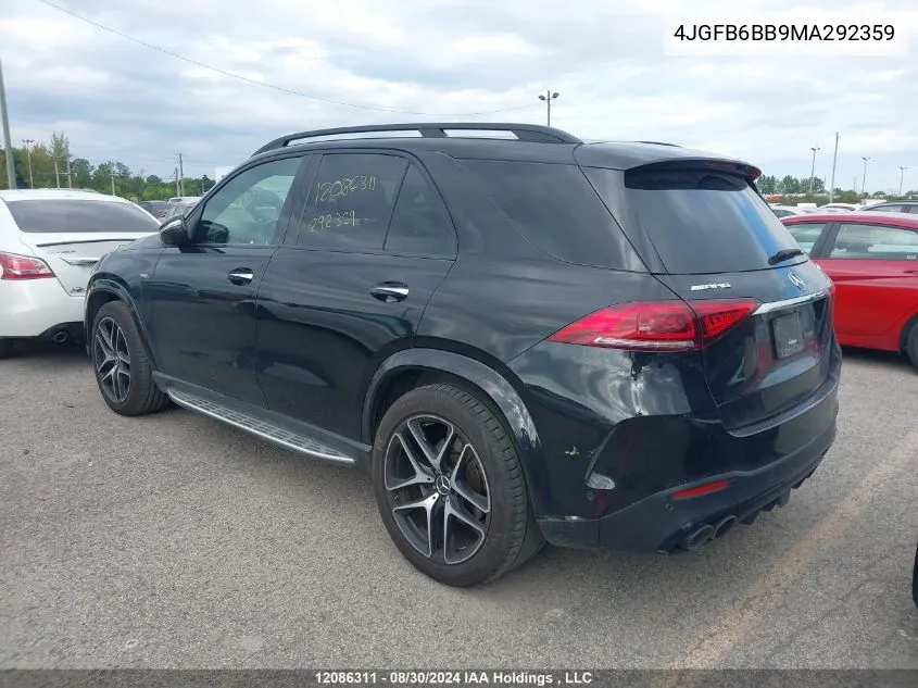 2021 Mercedes-Benz Gle VIN: 4JGFB6BB9MA292359 Lot: 12086311