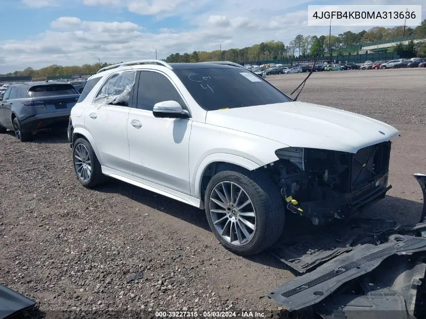 2021 Mercedes-Benz Gle 350 4Matic VIN: 4JGFB4KB0MA313636 Lot: 39227315