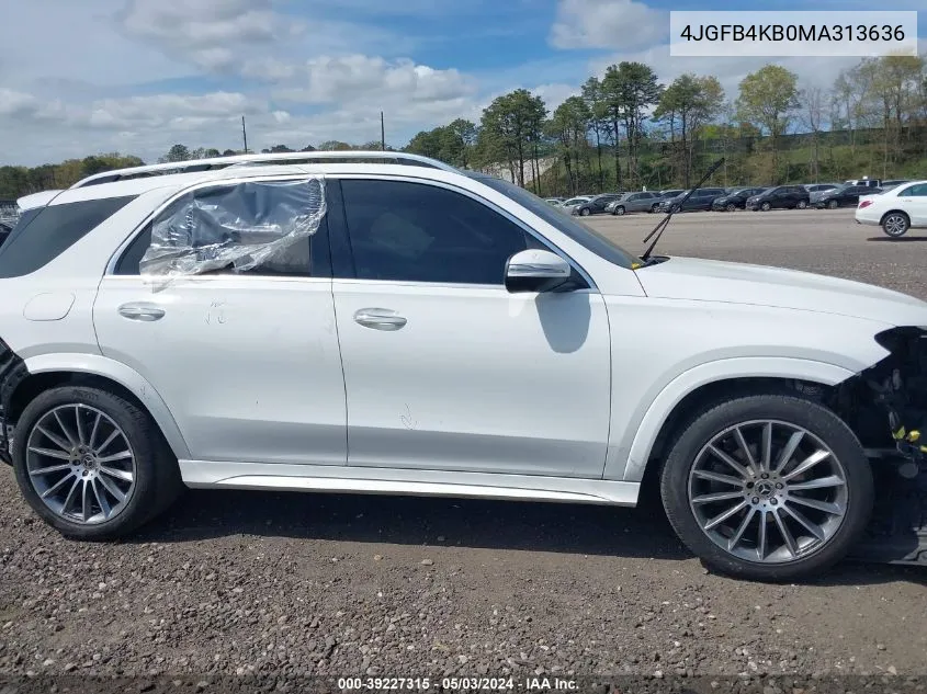 2021 Mercedes-Benz Gle 350 4Matic VIN: 4JGFB4KB0MA313636 Lot: 39227315