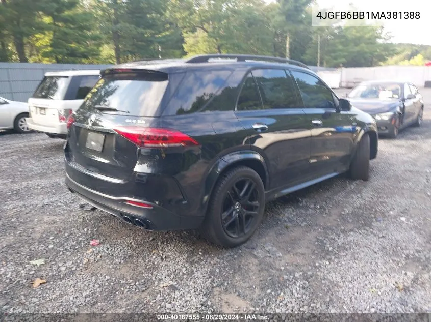 2021 Mercedes-Benz Amg Gle 53 4Matic VIN: 4JGFB6BB1MA381388 Lot: 40167555