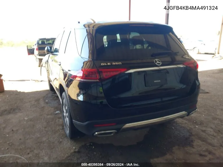 2021 Mercedes-Benz Gle 350 350 4Matic VIN: 4JGFB4KB4MA491324 Lot: 40395384