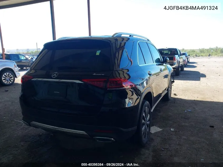 2021 Mercedes-Benz Gle 350 350 4Matic VIN: 4JGFB4KB4MA491324 Lot: 40395384