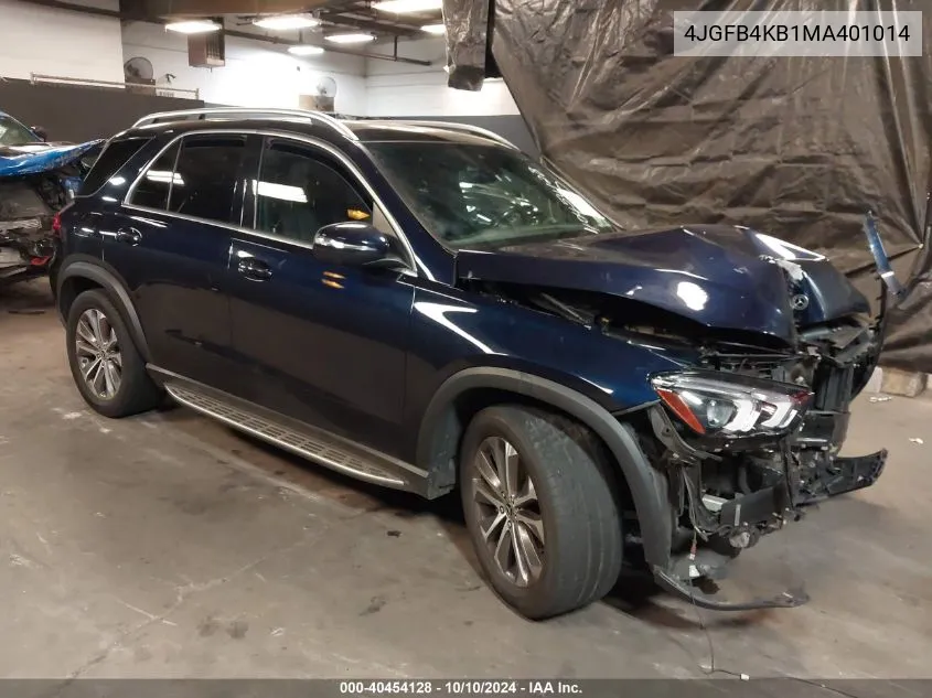 2021 Mercedes-Benz Gle 350 4Matic VIN: 4JGFB4KB1MA401014 Lot: 40454128