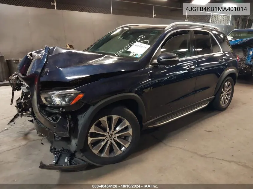 2021 Mercedes-Benz Gle 350 4Matic VIN: 4JGFB4KB1MA401014 Lot: 40454128