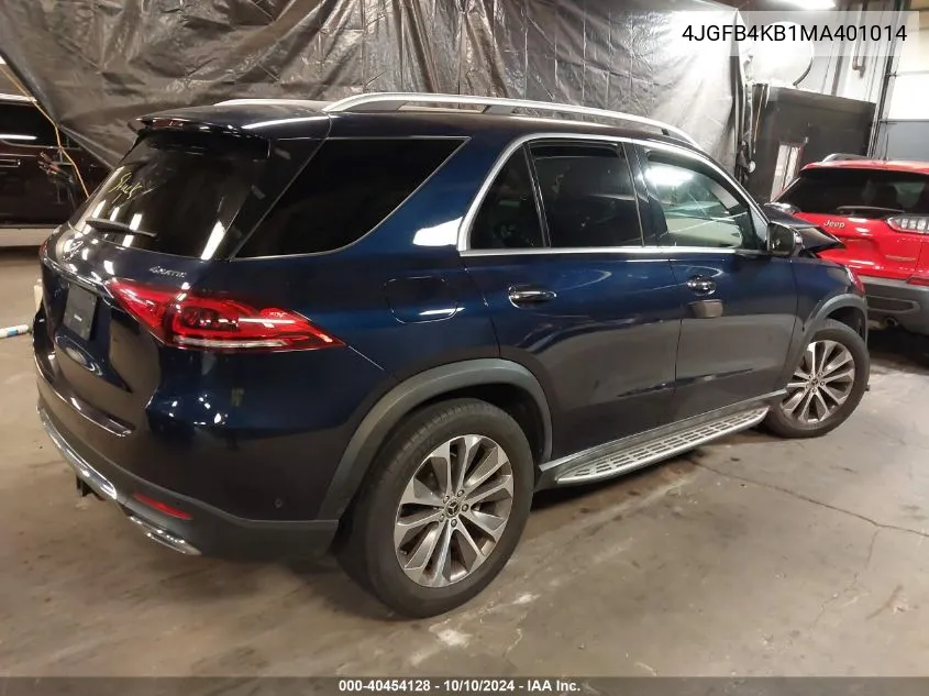 2021 Mercedes-Benz Gle 350 4Matic VIN: 4JGFB4KB1MA401014 Lot: 40454128