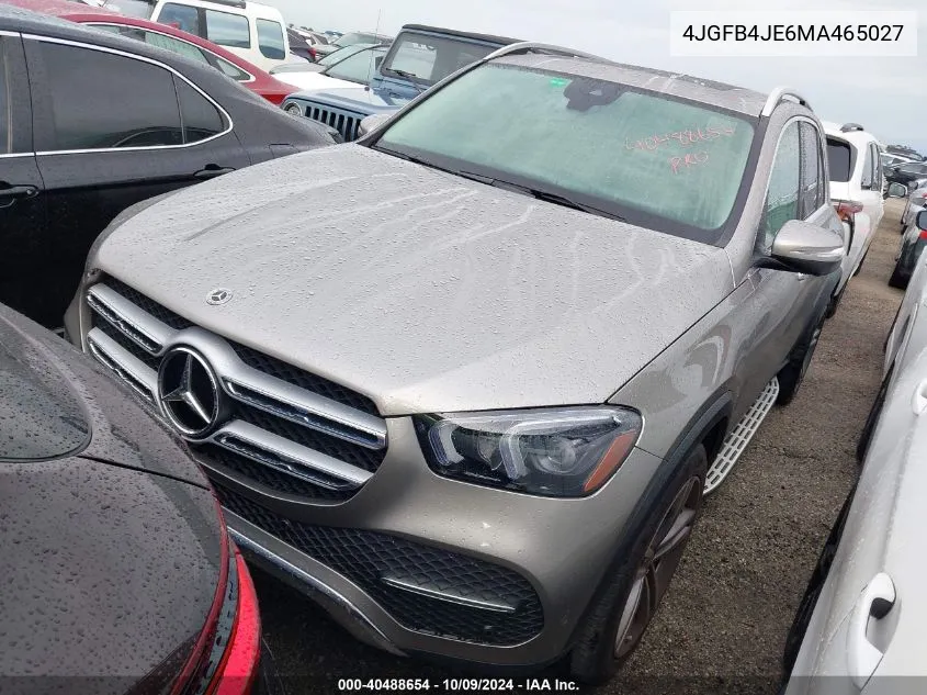 2021 Mercedes-Benz Gle 350 VIN: 4JGFB4JE6MA465027 Lot: 40488654