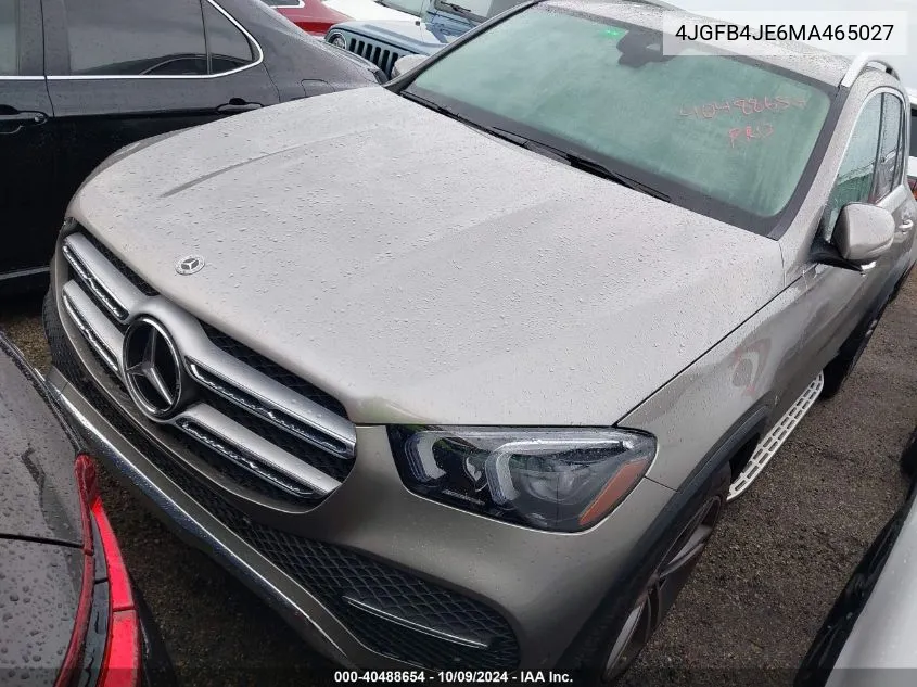 2021 Mercedes-Benz Gle 350 VIN: 4JGFB4JE6MA465027 Lot: 40488654