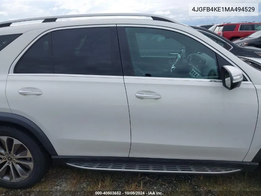 2021 Mercedes-Benz Gle 350 4Matic VIN: 4JGFB4KE1MA494529 Lot: 40503652