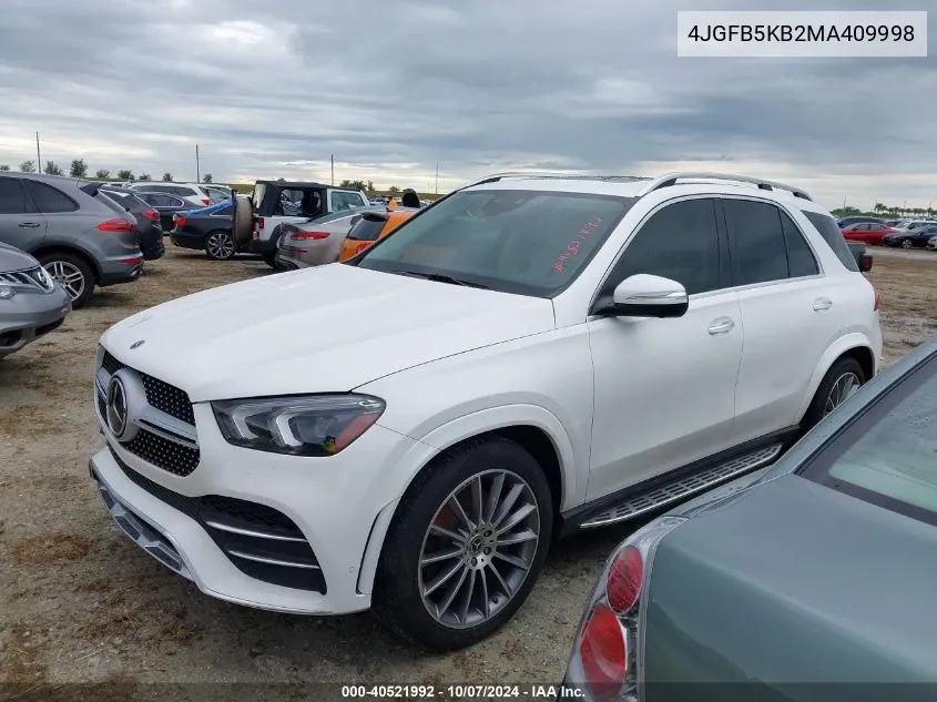 2021 Mercedes-Benz Gle 450 4Matic VIN: 4JGFB5KB2MA409998 Lot: 40521992