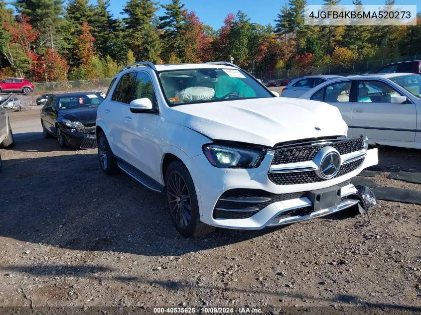 2021 Mercedes-Benz Gle 350 4Matic VIN: 4JGFB4KB6MA520273 Lot: 40535625