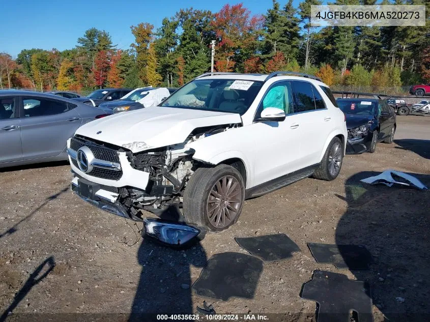 2021 Mercedes-Benz Gle 350 4Matic VIN: 4JGFB4KB6MA520273 Lot: 40535625