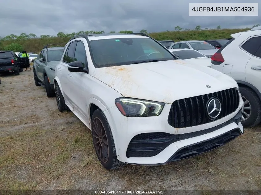 2021 Mercedes-Benz Gle 350 VIN: 4JGFB4JB1MA504936 Lot: 40541811