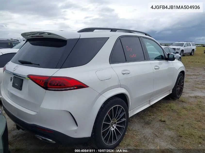 2021 Mercedes-Benz Gle 350 VIN: 4JGFB4JB1MA504936 Lot: 40541811