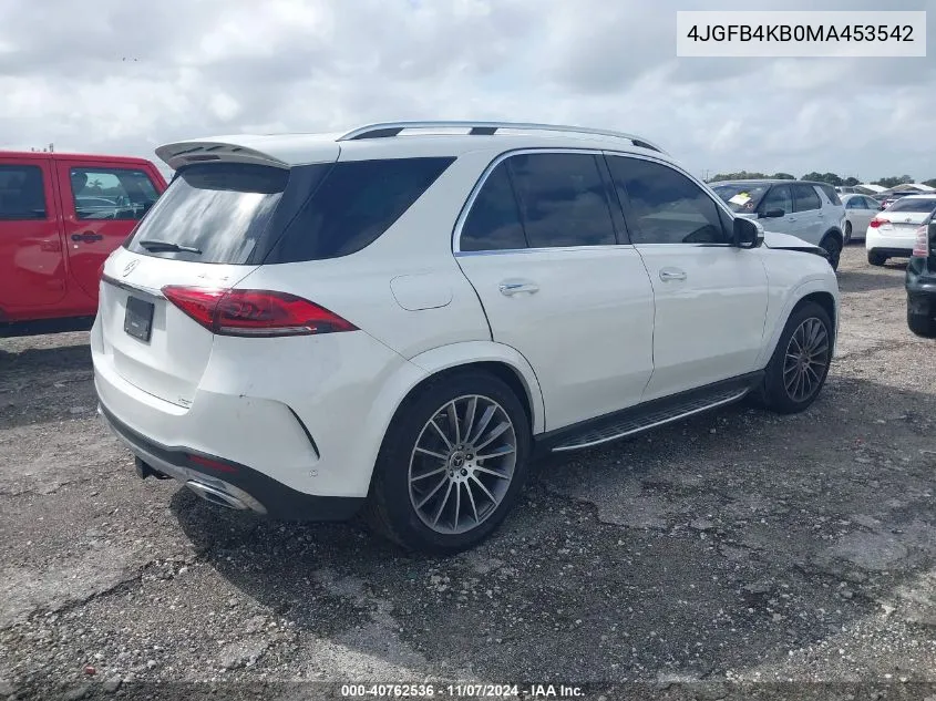 4JGFB4KB0MA453542 2021 Mercedes-Benz Gle 350 4Matic