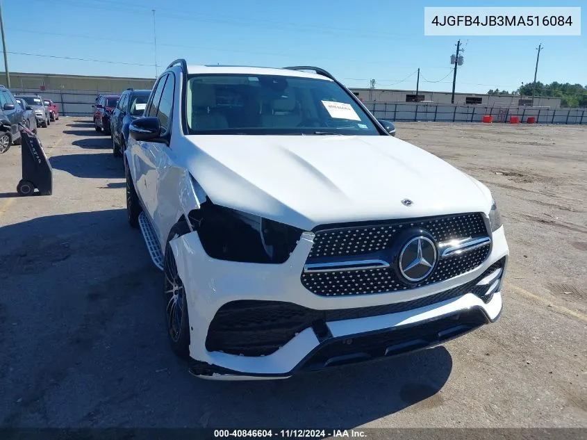 2021 Mercedes-Benz Gle 350 VIN: 4JGFB4JB3MA516084 Lot: 40846604