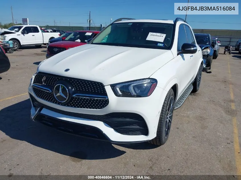 2021 Mercedes-Benz Gle 350 VIN: 4JGFB4JB3MA516084 Lot: 40846604