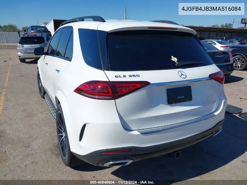 2021 Mercedes-Benz Gle 350 VIN: 4JGFB4JB3MA516084 Lot: 40846604