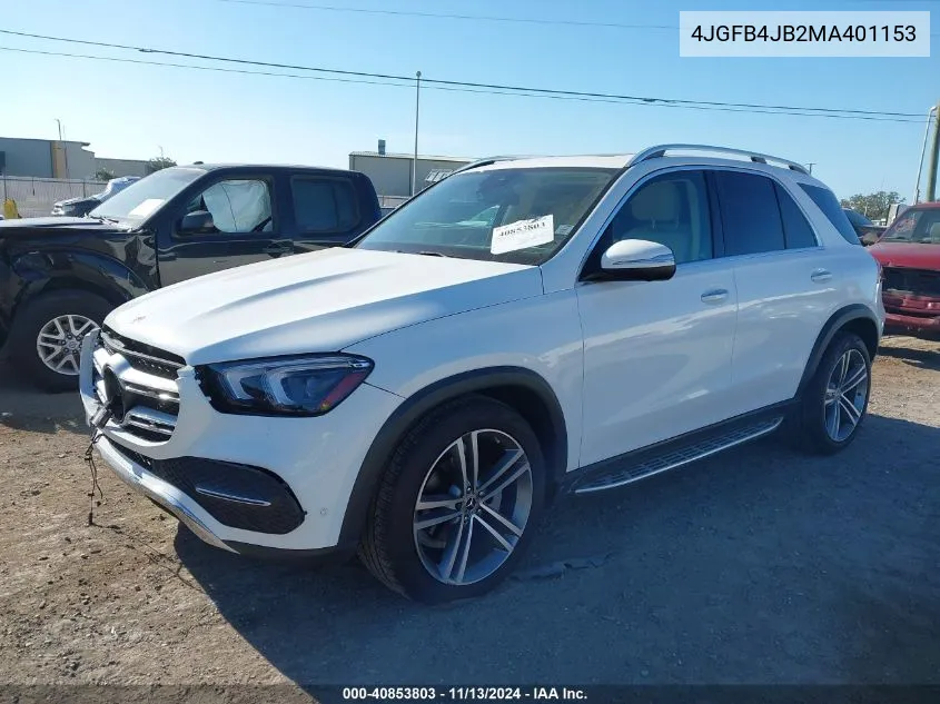 2021 Mercedes-Benz Gle 350 VIN: 4JGFB4JB2MA401153 Lot: 40853803