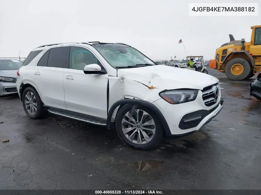 2021 Mercedes-Benz Gle 350 4Matic VIN: 4JGFB4KE7MA388182 Lot: 40855328