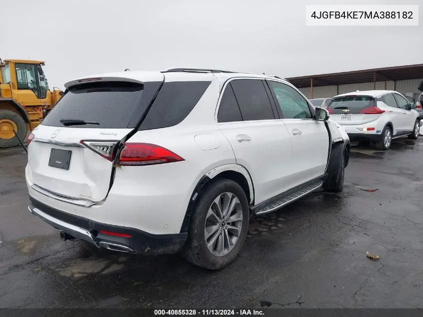 2021 Mercedes-Benz Gle 350 4Matic VIN: 4JGFB4KE7MA388182 Lot: 40855328