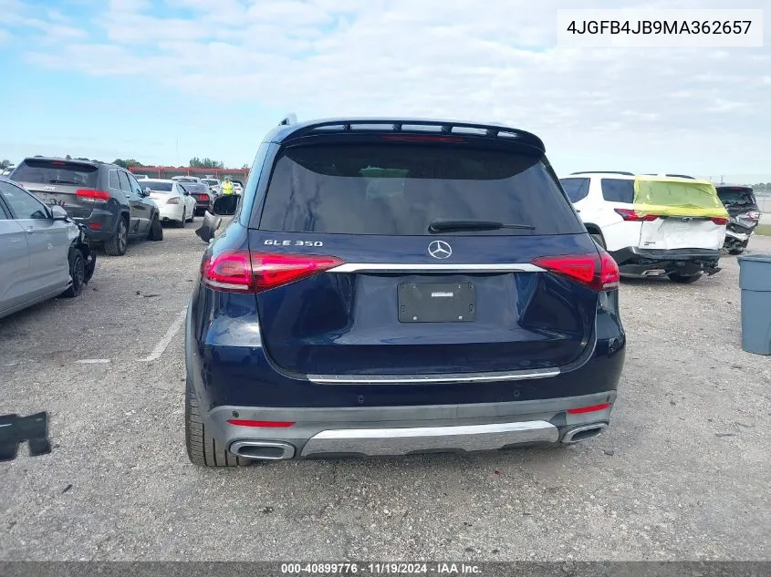 2021 Mercedes-Benz Gle 350 VIN: 4JGFB4JB9MA362657 Lot: 40899776