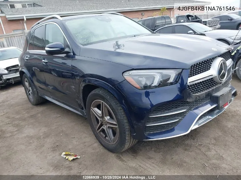 2022 Mercedes-Benz Gle 350 4Matic VIN: 4JGFB4KB1NA761546 Lot: 12066939