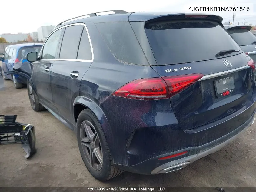 2022 Mercedes-Benz Gle 350 4Matic VIN: 4JGFB4KB1NA761546 Lot: 12066939