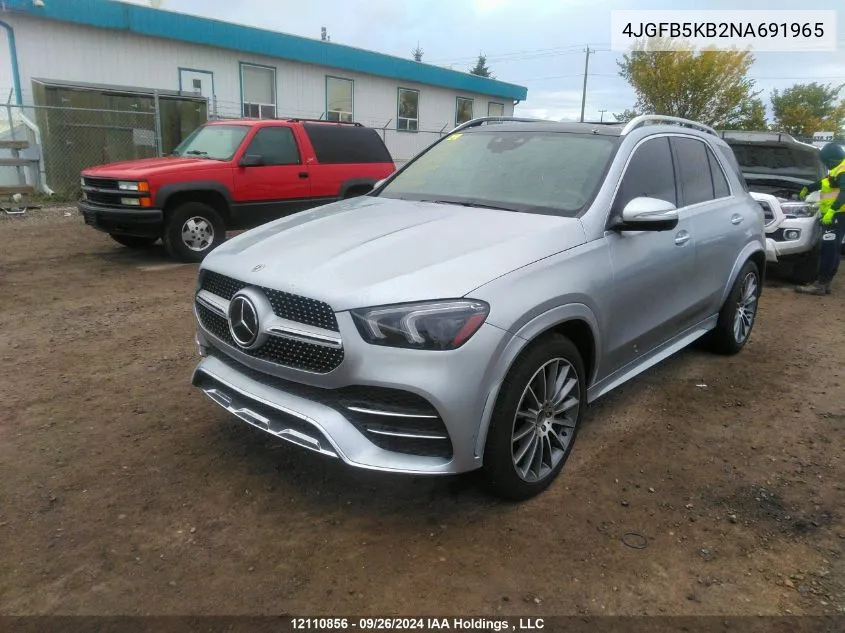 2022 Mercedes-Benz Gle VIN: 4JGFB5KB2NA691965 Lot: 12110856