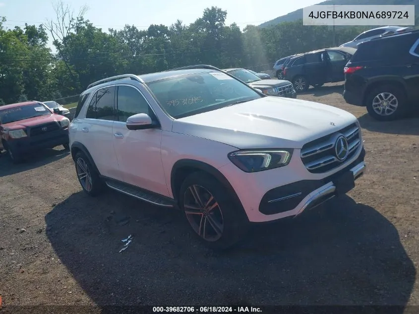 2022 Mercedes-Benz Gle 350 4Matic VIN: 4JGFB4KB0NA689724 Lot: 39682706