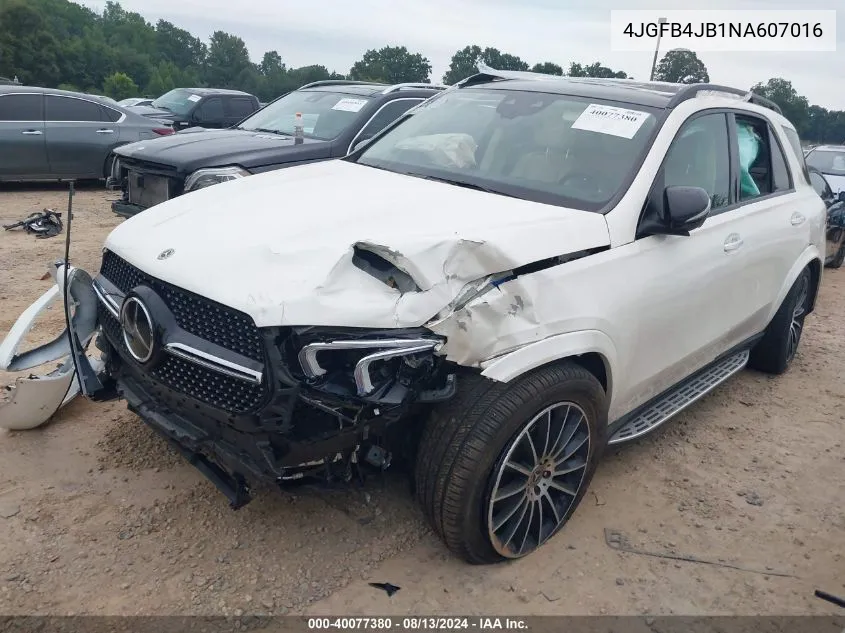 2022 Mercedes-Benz Gle 350 VIN: 4JGFB4JB1NA607016 Lot: 40077380