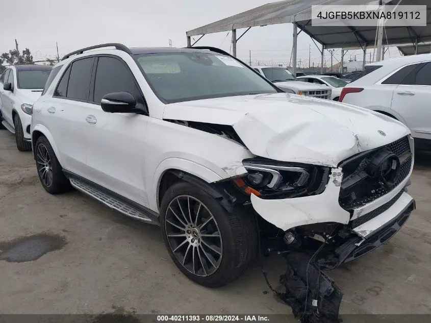 2022 Mercedes-Benz Gle 450 4Matic VIN: 4JGFB5KBXNA819112 Lot: 40211393