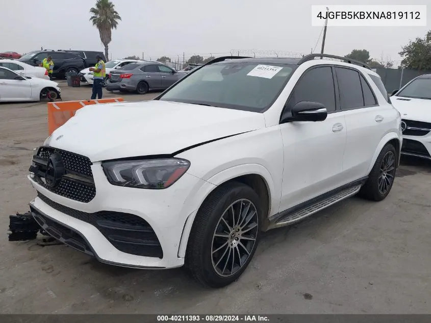 2022 Mercedes-Benz Gle 450 4Matic VIN: 4JGFB5KBXNA819112 Lot: 40211393