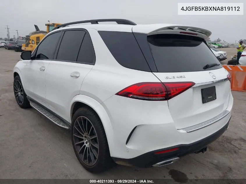 2022 Mercedes-Benz Gle 450 4Matic VIN: 4JGFB5KBXNA819112 Lot: 40211393