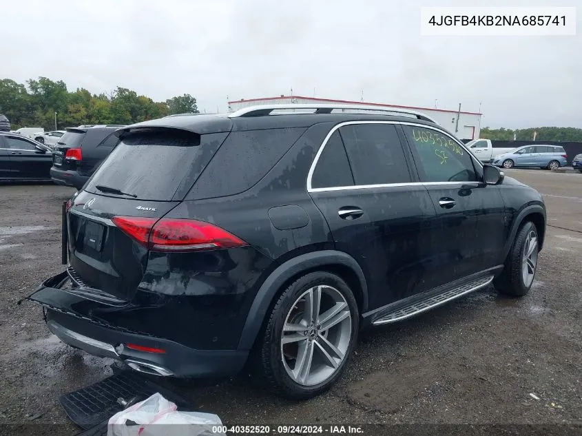 2022 Mercedes-Benz Gle 350 4Matic VIN: 4JGFB4KB2NA685741 Lot: 40352520