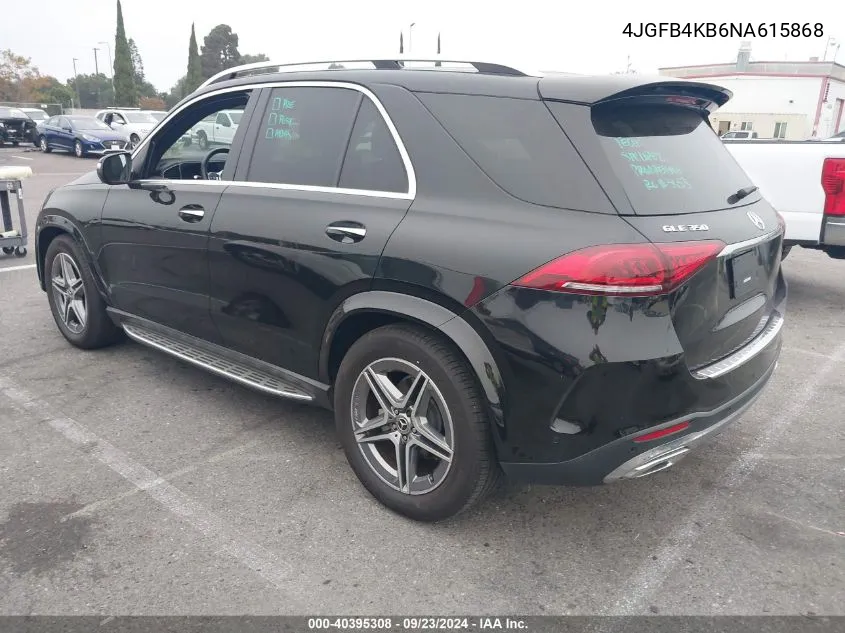 2022 Mercedes-Benz Gle 350 350 4Matic VIN: 4JGFB4KB6NA615868 Lot: 40395308