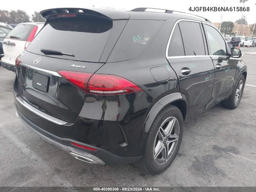 2022 Mercedes-Benz Gle 350 350 4Matic VIN: 4JGFB4KB6NA615868 Lot: 40395308