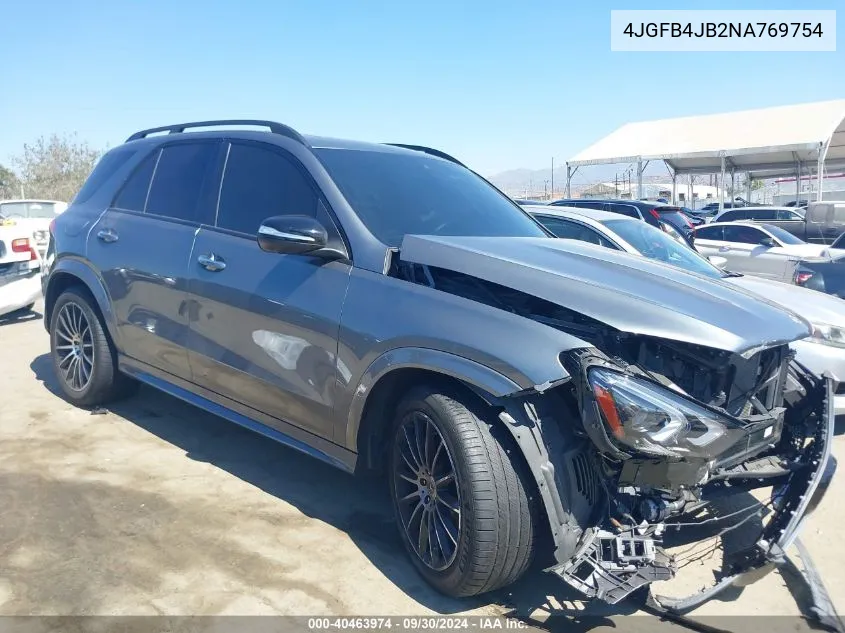 2022 Mercedes-Benz Gle 350 VIN: 4JGFB4JB2NA769754 Lot: 40463974